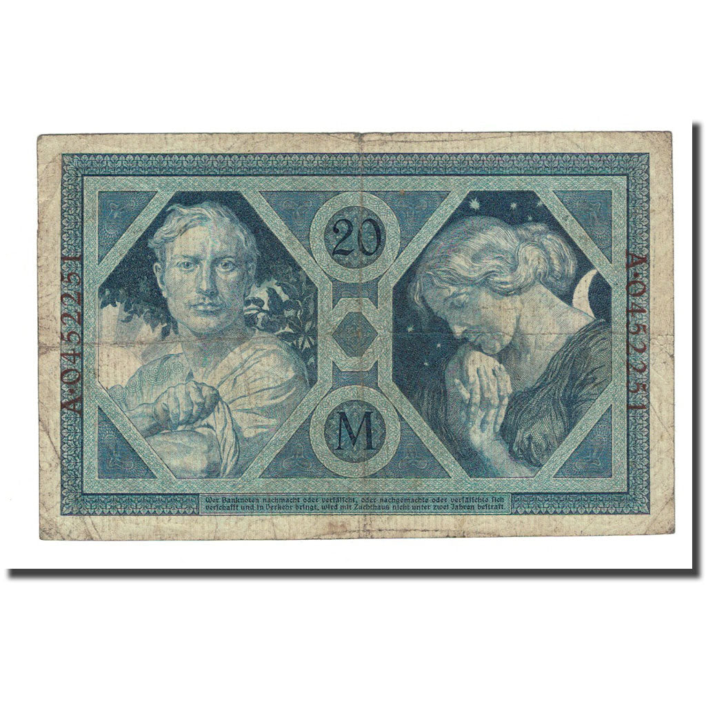 Banknote, Germany, 20 Mark, 1915-11-04, KM:63, F(12-15)