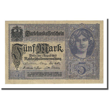 Banconote, Germania, 5 Mark, 1917-08-01, KM:56b, BB