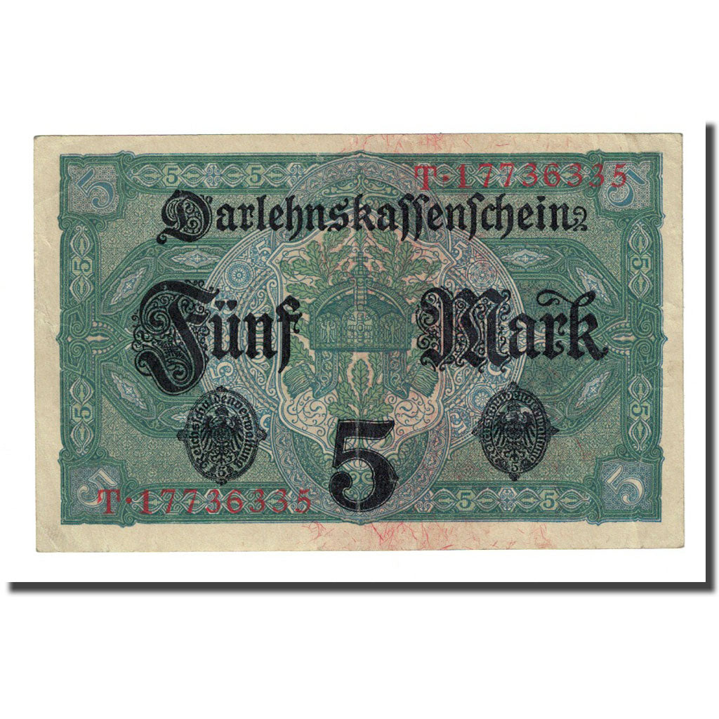 Banconote, Germania, 5 Mark, 1917-08-01, KM:56b, BB