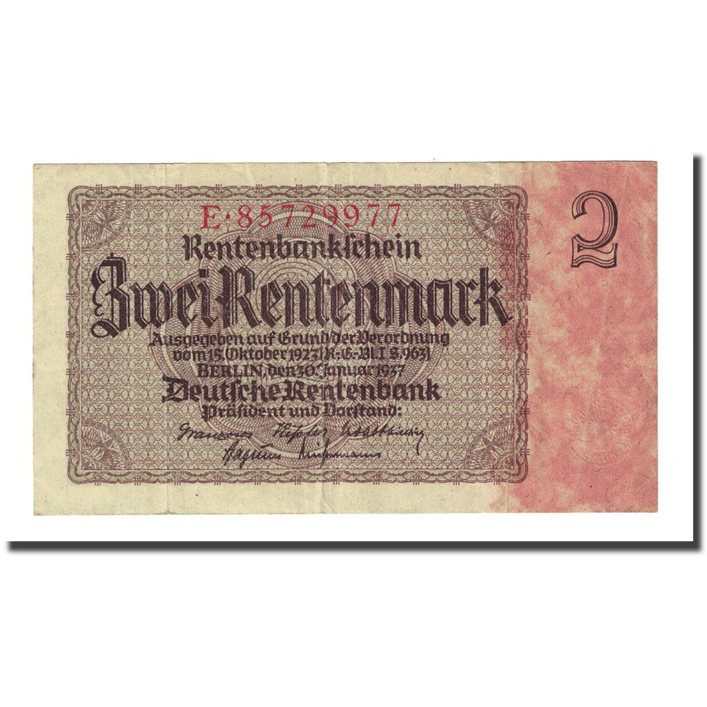 Banknote, Germany, 2 Rentenmark, 1937-01-30, KM:174b, VF(20-25)