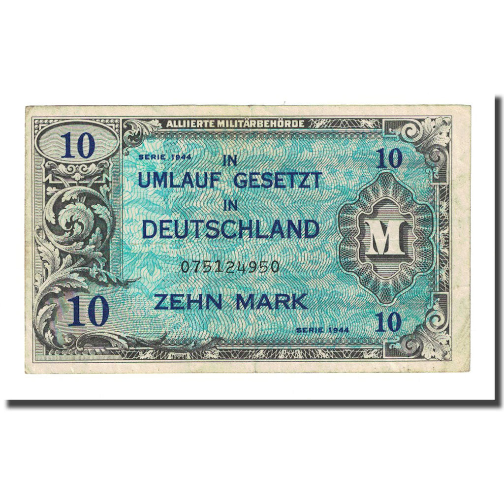 Banconote, Germania, 10 Mark, 1944, KM:194b, MB