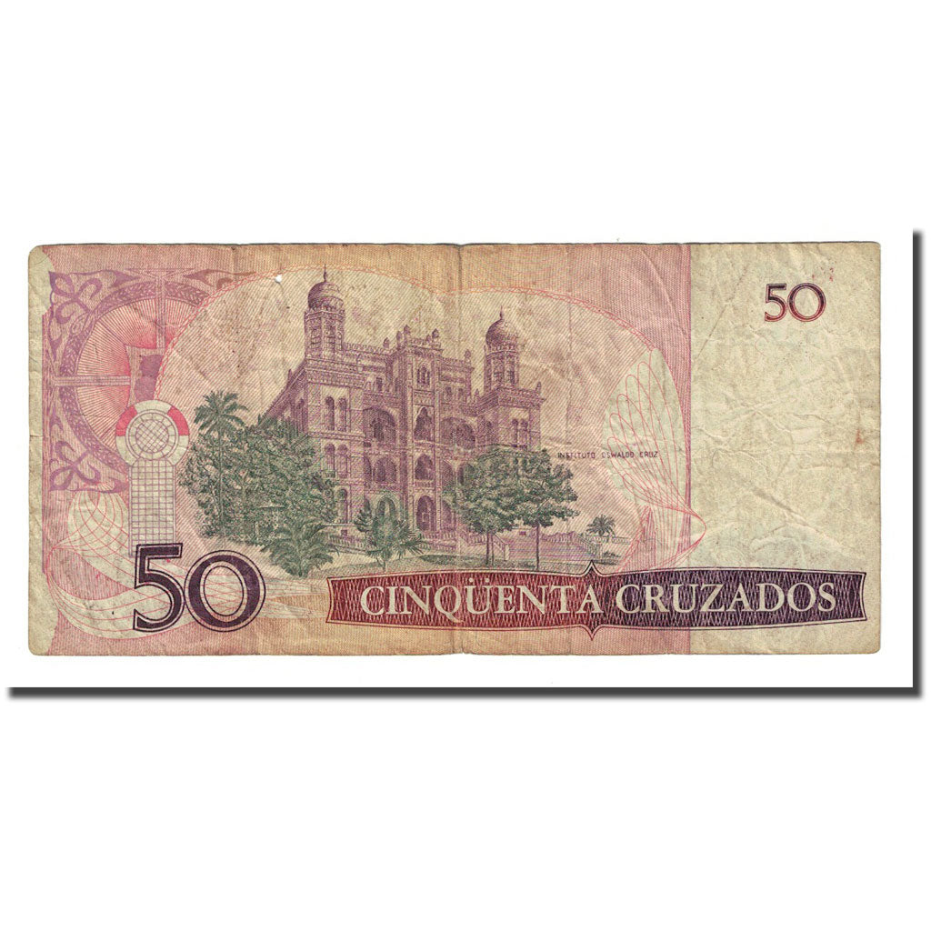 Banknot, Brazylia, 50 Cruzados, 1987, KM:210b, F(12-15)