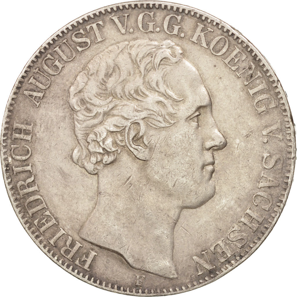 German States, SAXONY-ALBERTINE, Friedrich August II, 2 Thaler, 3-1/2 Gulden