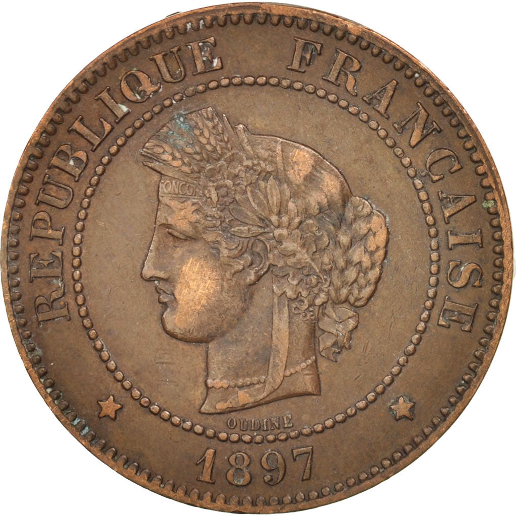 Coin, France, Cérès, 5 Centimes, 1897, Paris, EF(40-45), Bronze, KM:821.1