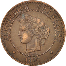 Coin, France, Cérès, 5 Centimes, 1897, Paris, EF(40-45), Bronze, KM:821.1