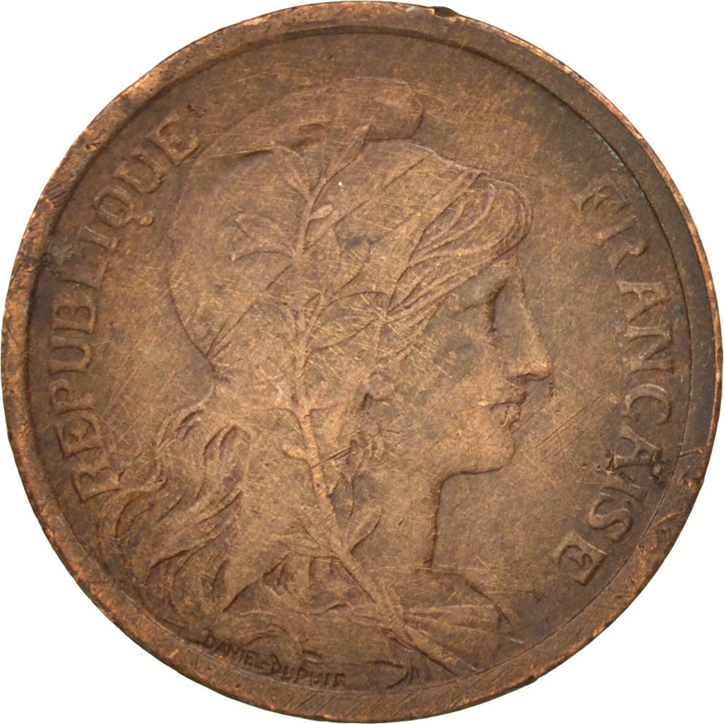France, Dupuis, 2 Centimes, 1901, Paris, EF(40-45), Bronze, KM:841, Gadoury:107