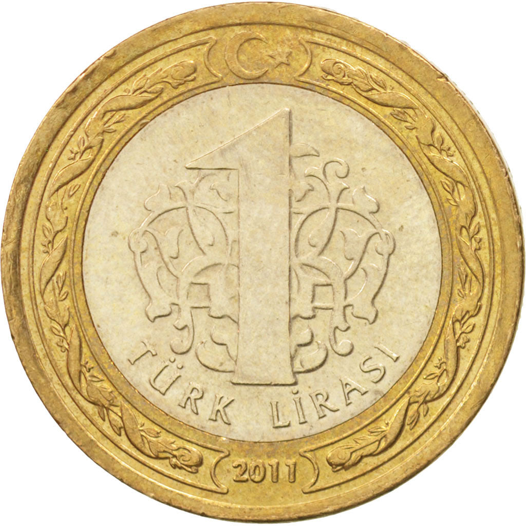 Turkey, Lira, 2011, AU(50-53), Bi-Metallic, KM:1244