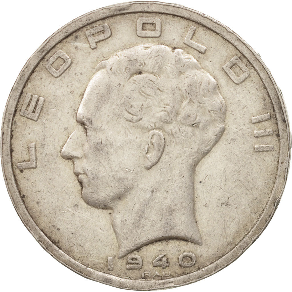 Belgium, 50 Francs, 50 Frank, 1940, EF(40-45), Silver, KM:122.1