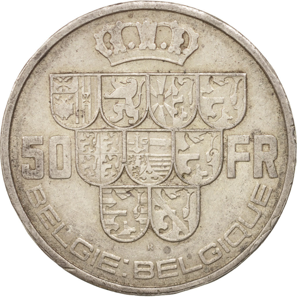 Belgium, 50 Francs, 50 Frank, 1940, EF(40-45), Silver, KM:122.1