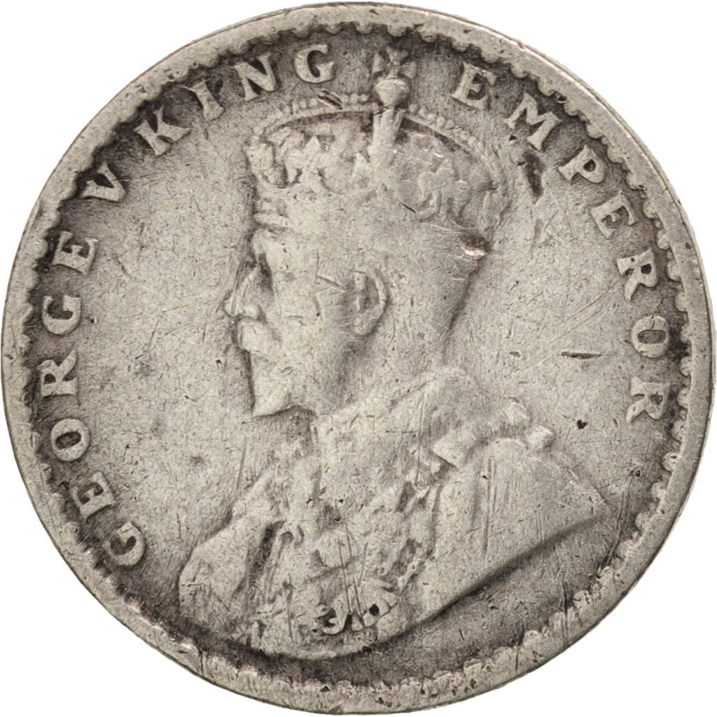 INDIA-BRITISH, George V, 2 Annas, 1912, EF(40-45), Silver, KM:515