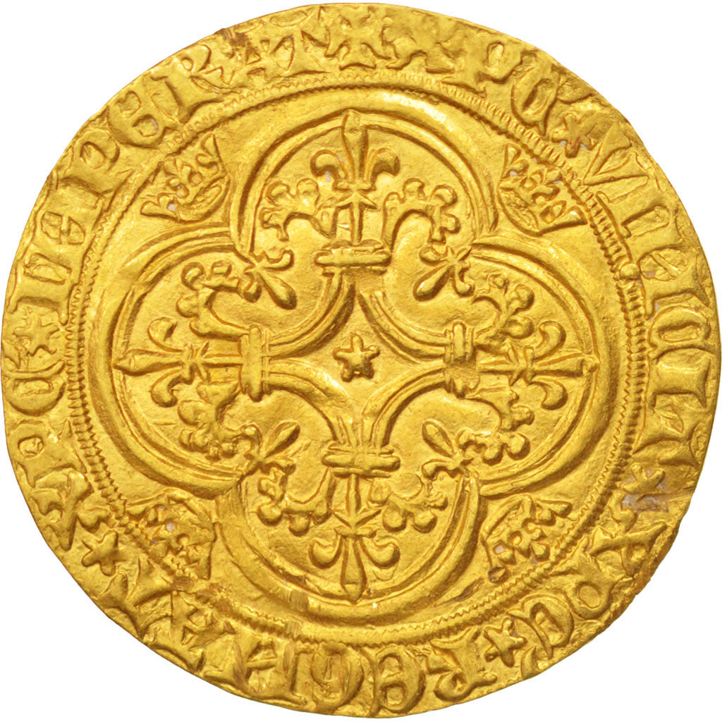 France, Charles VI, Ecu d'or, Tours, EF(40-45), Gold, Duplessy:369C