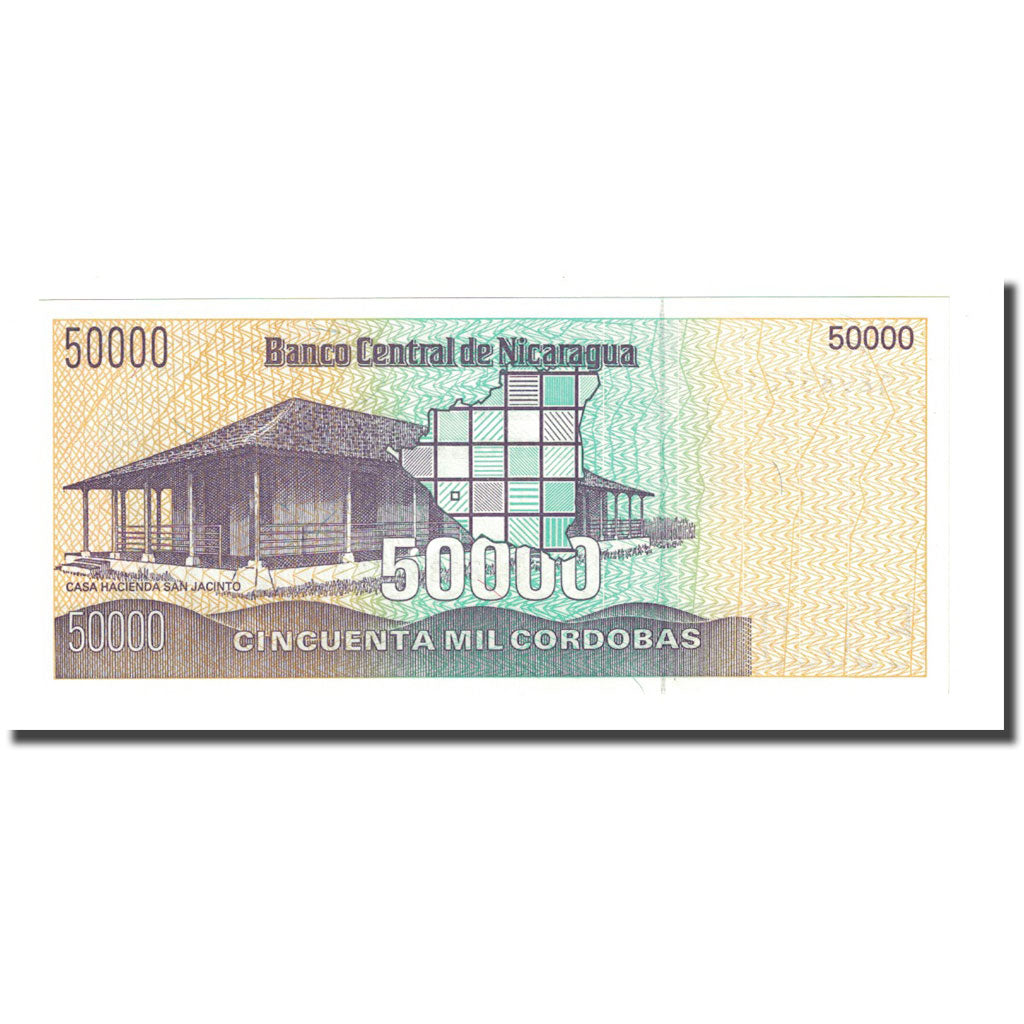 Banknote, Nicaragua, 50,000 Córdobas, Undated (1989), KM:161, UNC(65-70)