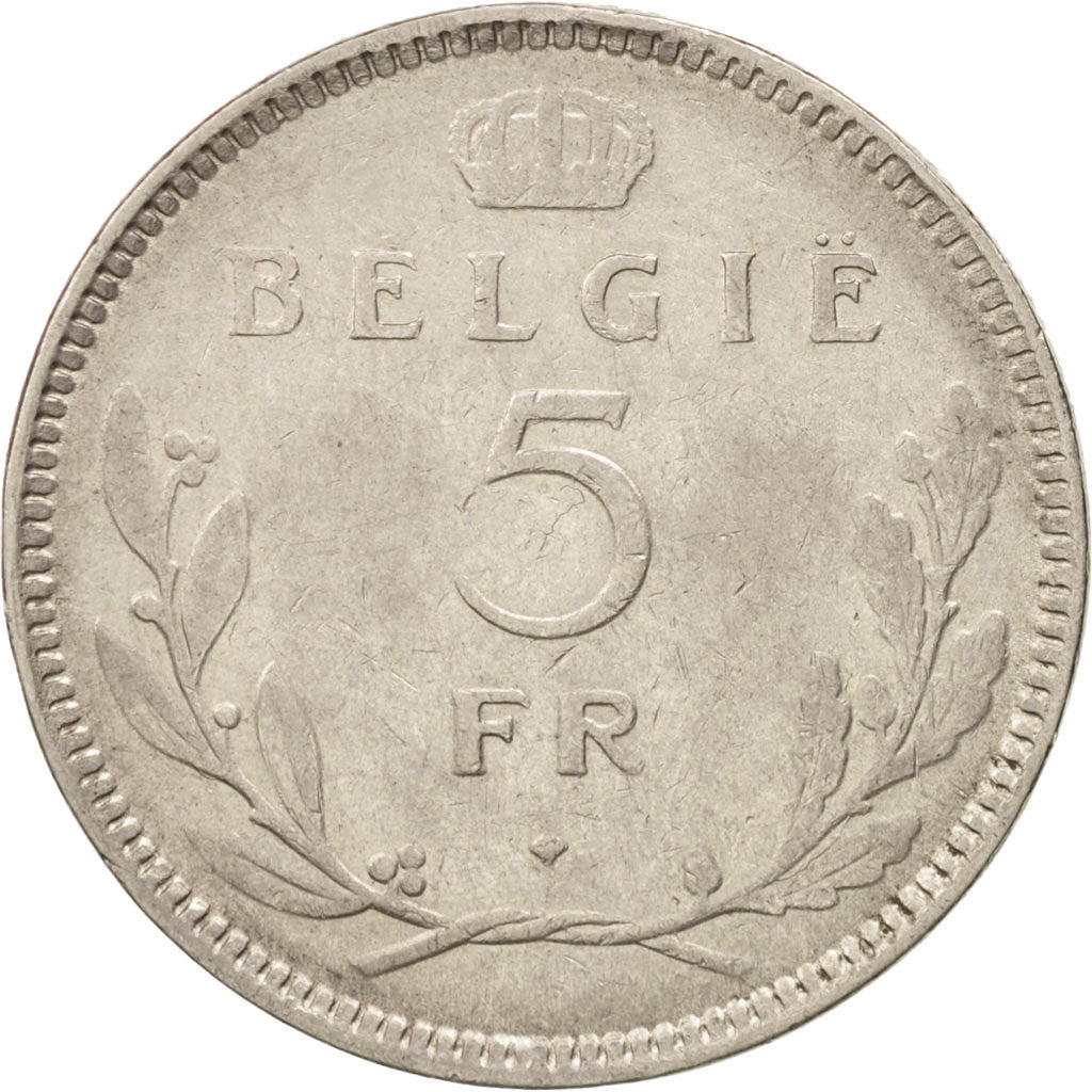 Coin, Belgium, 5 Francs, 5 Frank, 1936, EF(40-45), Nickel, KM:109.1