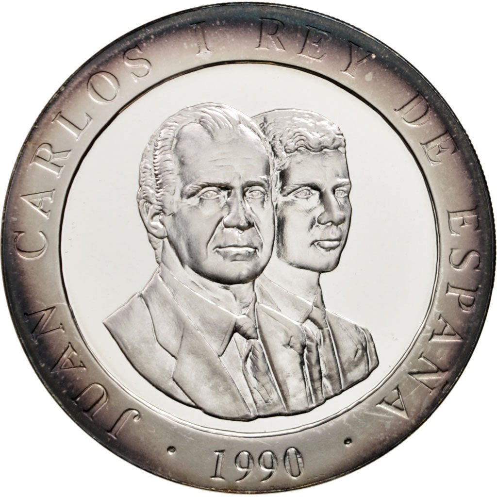 Coin, Spain, Juan Carlos I, 2000 Pesetas, 1990, Madrid, MS(65-70), Silver