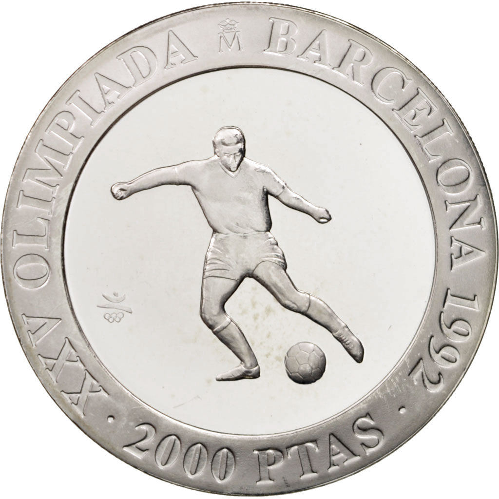 Coin, Spain, Juan Carlos I, 2000 Pesetas, 1990, Madrid, MS(65-70), Silver