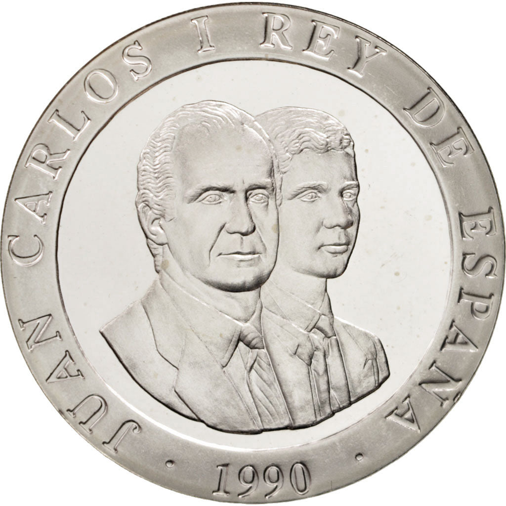 Coin, Spain, Juan Carlos I, 2000 Pesetas, 1990, Madrid, MS(65-70), Silver