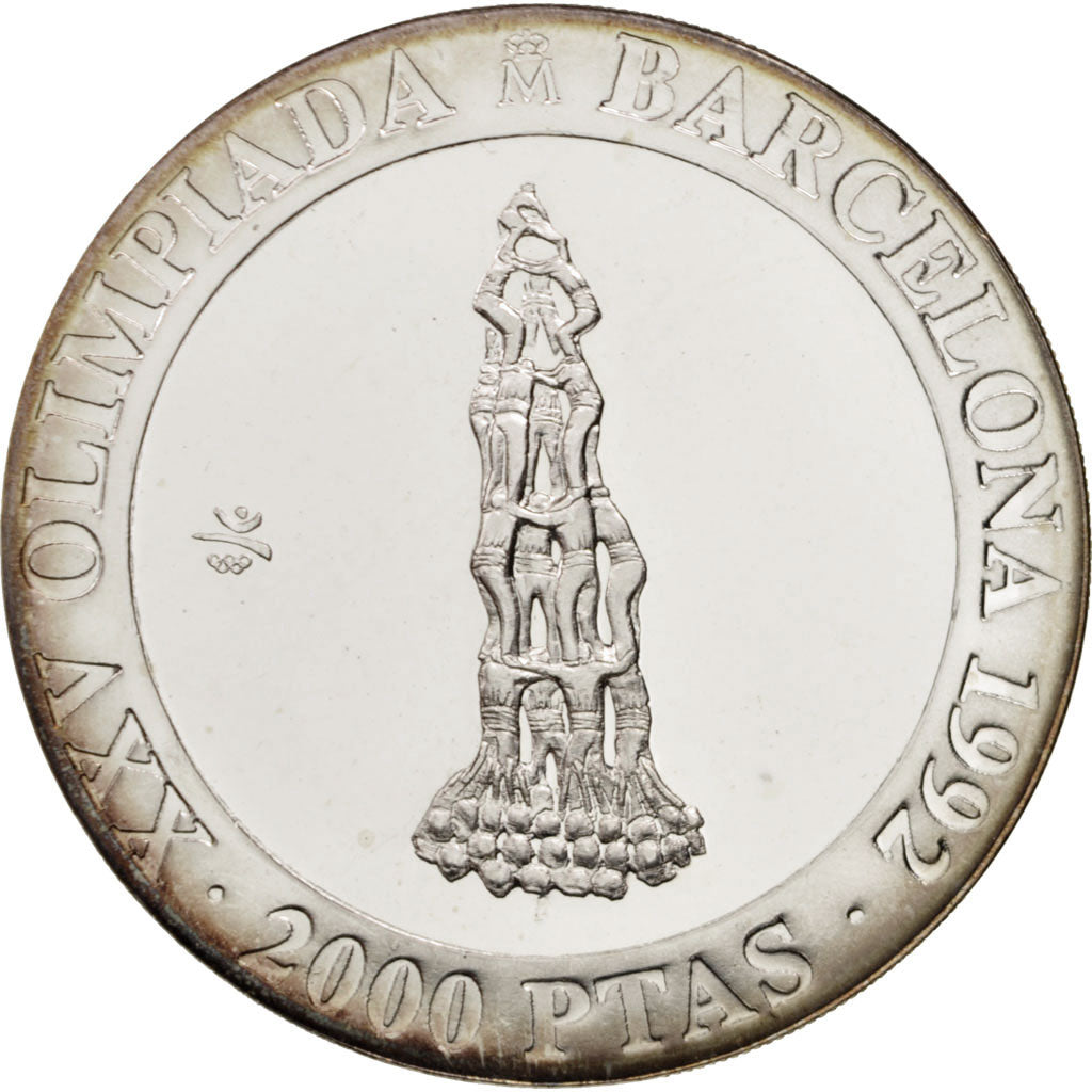 Coin, Spain, Juan Carlos I, 2000 Pesetas, 1990, Madrid, MS(65-70), Silver