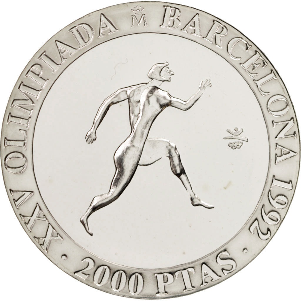 Coin, Spain, Juan Carlos I, 2000 Pesetas, 1990, Madrid, MS(65-70), Silver