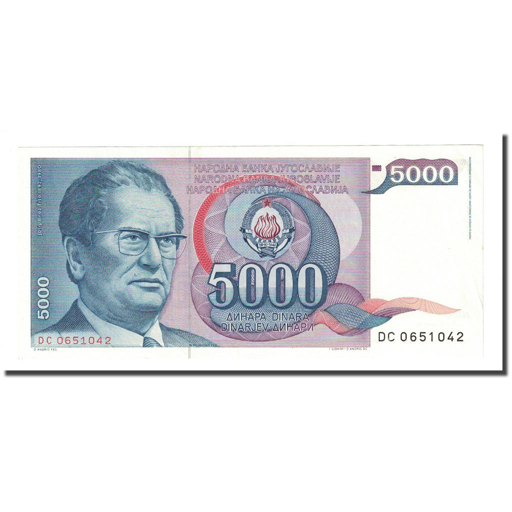 Banknote, Yugoslavia, 5000 Dinara, 1985-05-01, KM:93a, UNC(65-70)