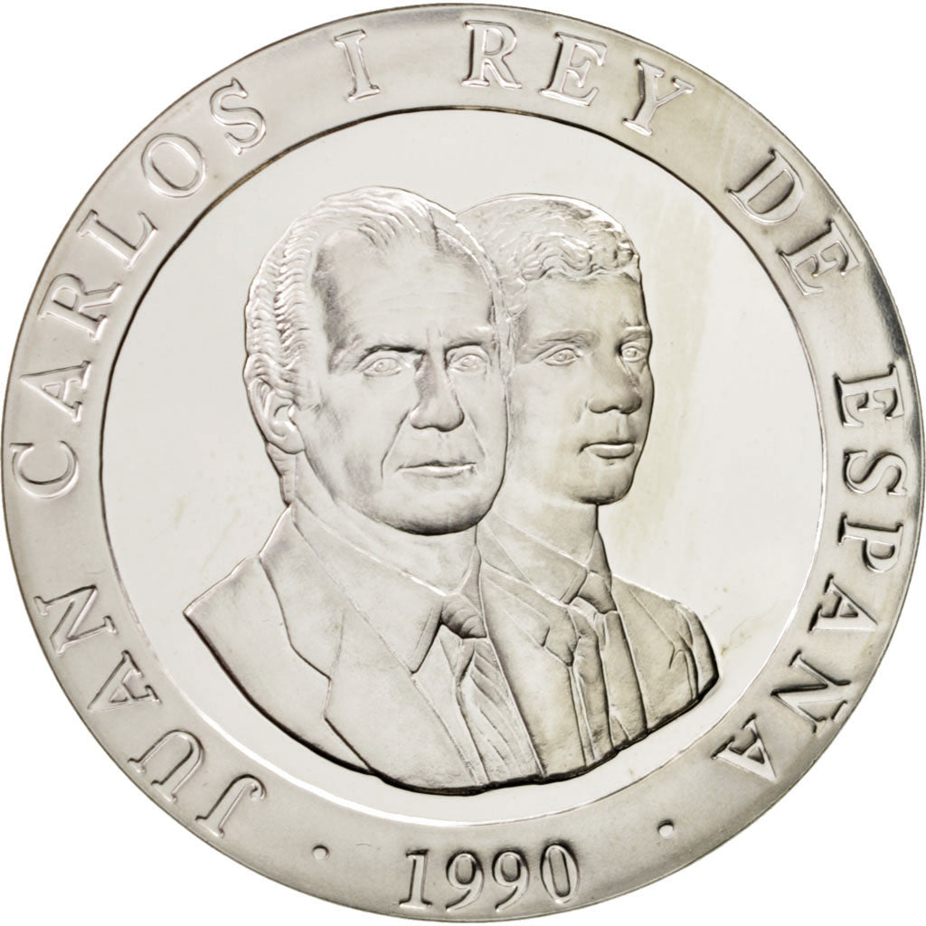 Spain, Juan Carlos I, 2000 Pesetas, 1990, Madrid, MS(65-70), Silver, KM:867