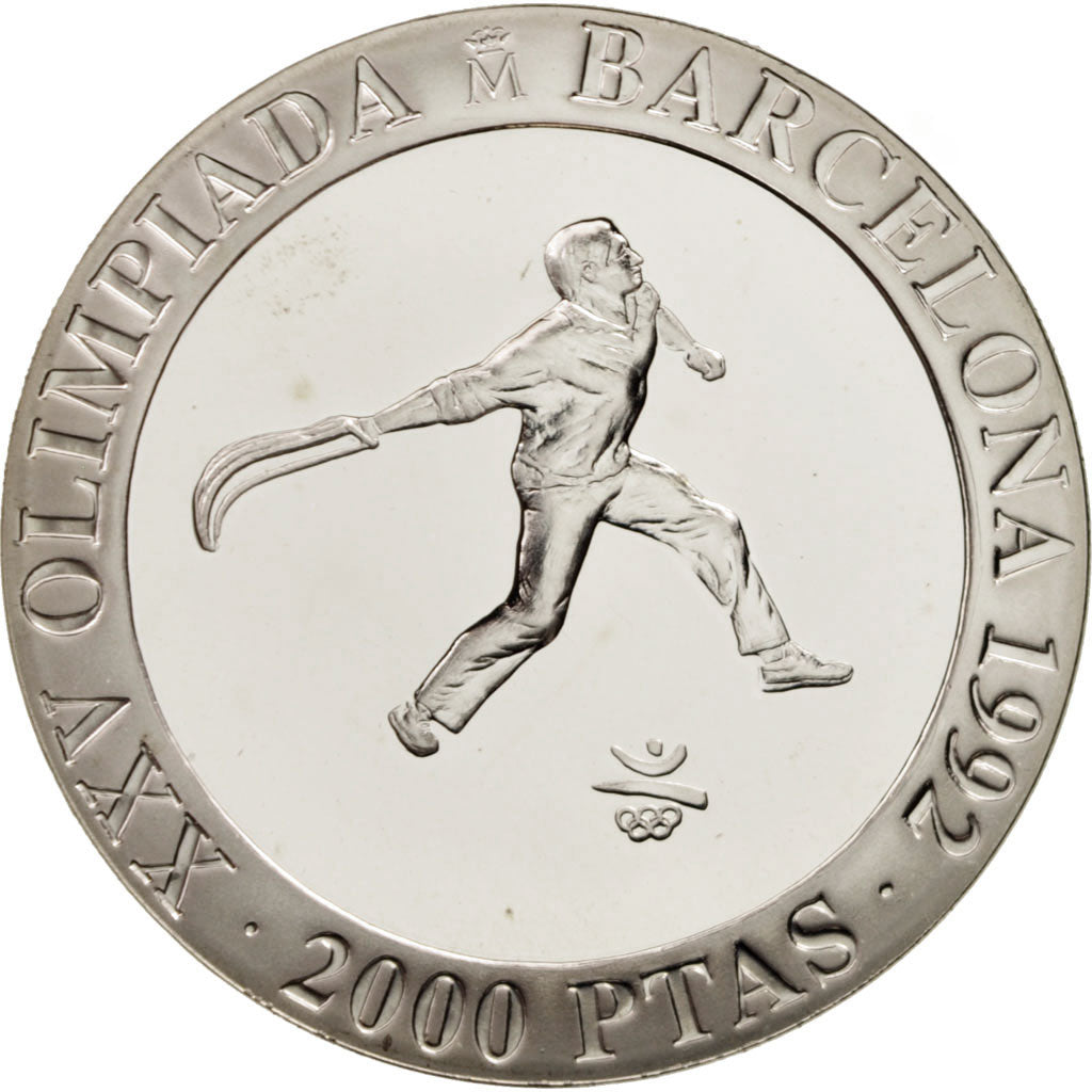 Spain, Juan Carlos I, 2000 Pesetas, 1990, Madrid, MS(65-70), Silver, KM:867
