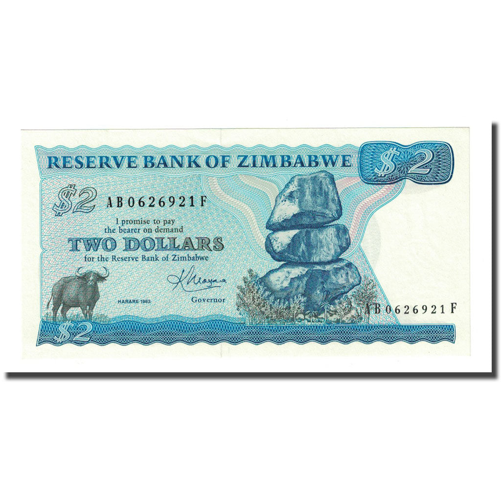 Geldschein, Simbabwe, 2 Dollars, 1983, KM:1b, UNZ