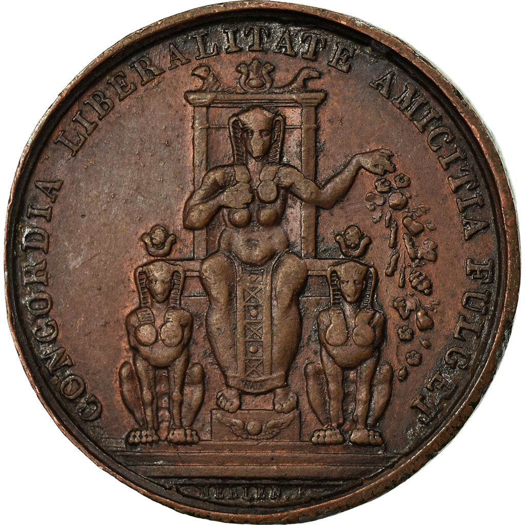 France, Token, Masonic, Orient de Paris, Loge d'Isis, 1808, EF(40-45), Copper