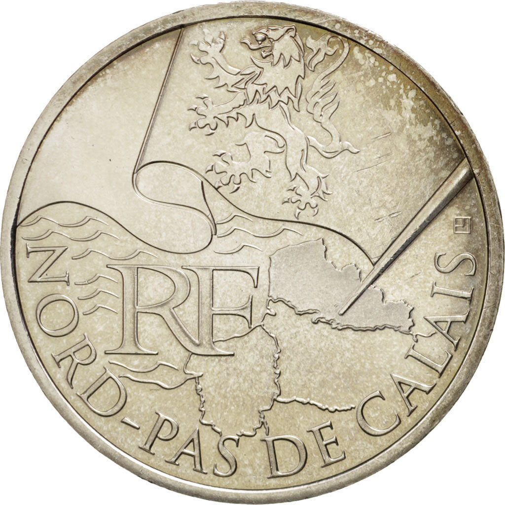 France, 10 Euro Nord-Pas-De-Calais, 2010, MS(60-62), Silver, KM:1664