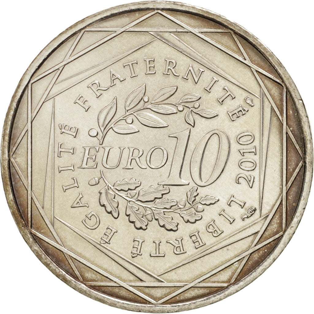 France, 10 Euro Nord-Pas-De-Calais, 2010, MS(60-62), Silver, KM:1664