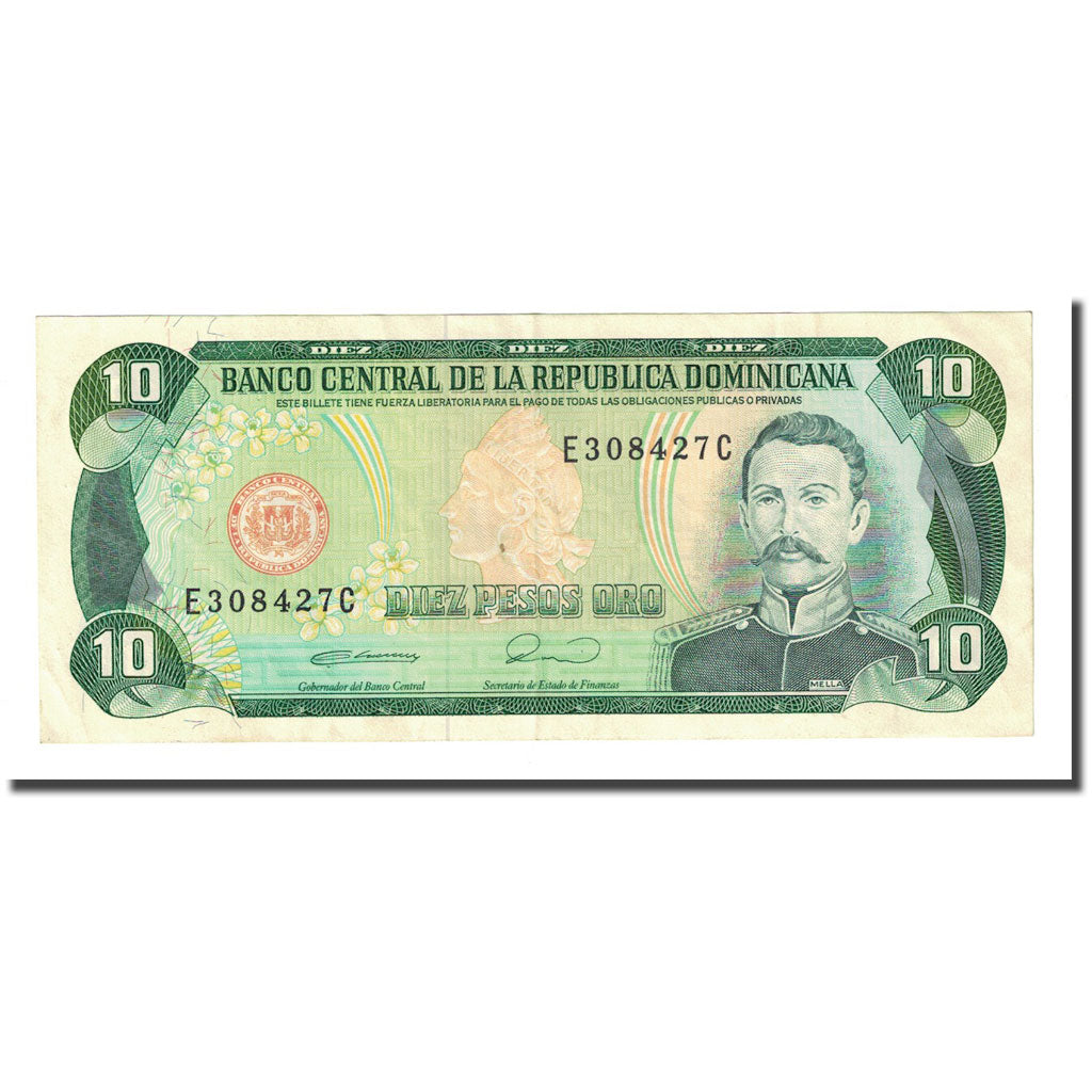Banknote, Dominican Republic, 10 Pesos Oro, 1990, KM:132, AU(50-53)