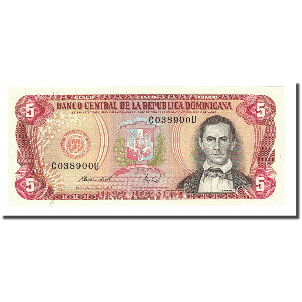 Banknote, Dominican Republic, 5 Pesos Oro, 1988, KM:118c, UNC(65-70)