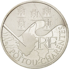 France, 10 Euro Poitou-Charentes, 2010, MS(60-62), Silver, KM:1667