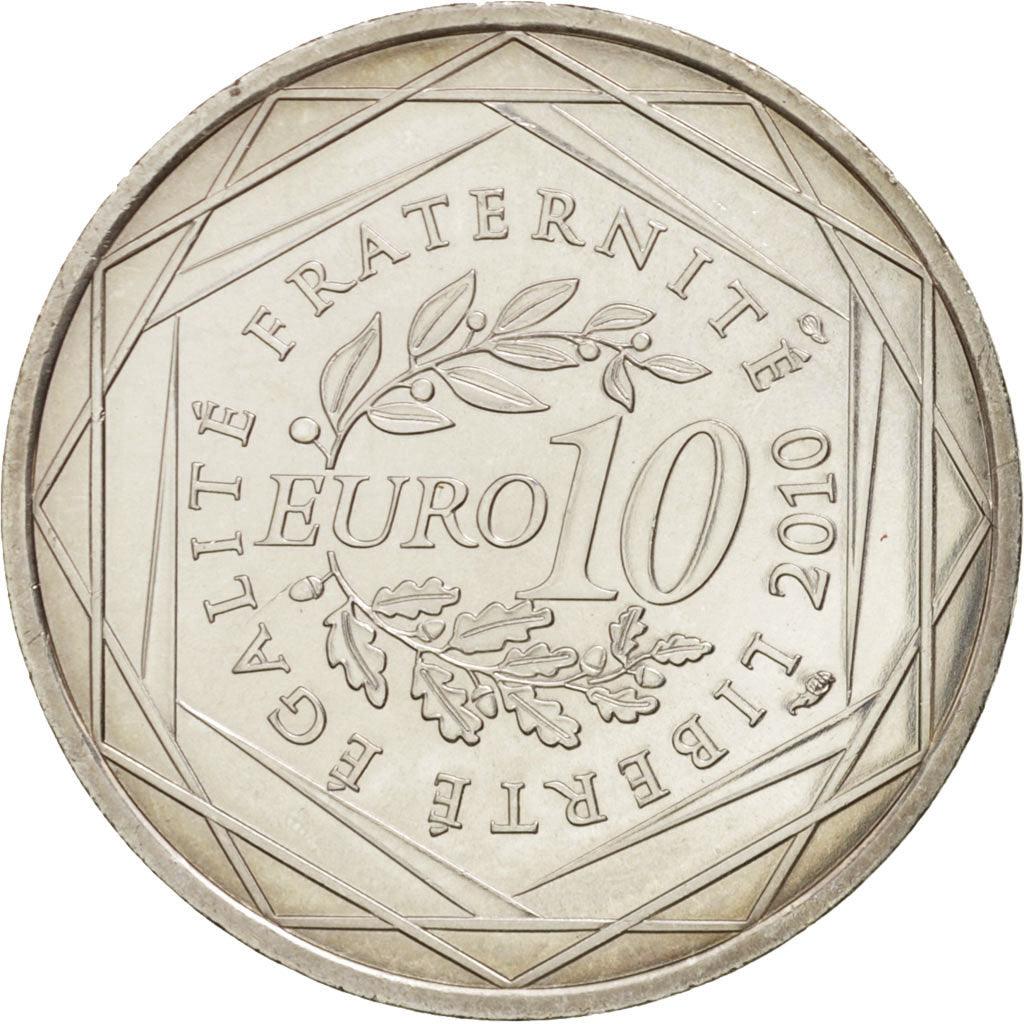 France, 10 Euro Poitou-Charentes, 2010, MS(60-62), Silver, KM:1667