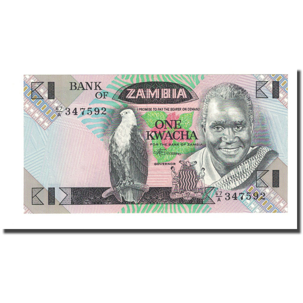 Banknote, Zambia, 1 Kwacha, Undated (1980-88), KM:23b, UNC(65-70)
