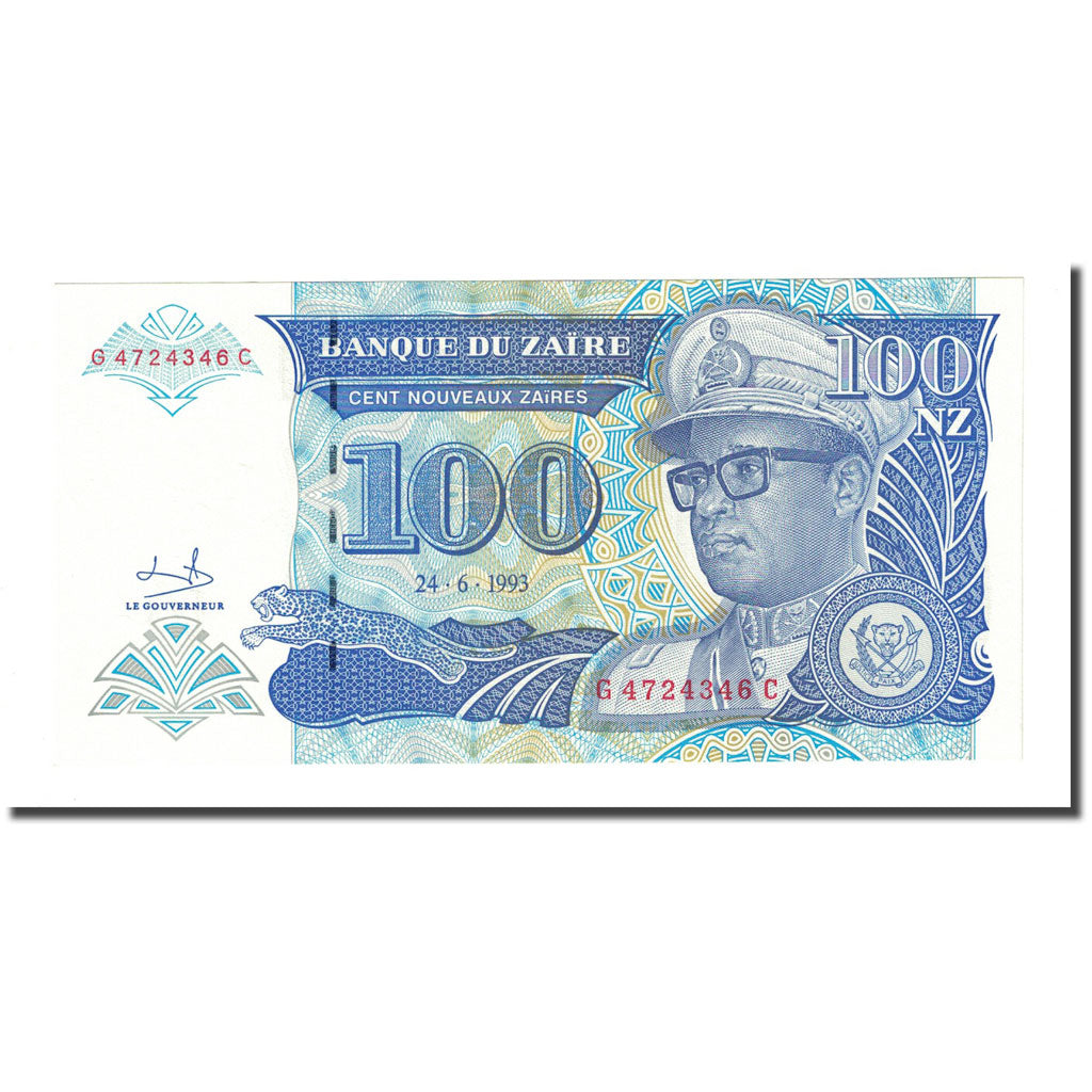 Geldschein, Zaire, 100 Nouveaux Zaïres, 1993-06-24, KM:58a, UNZ