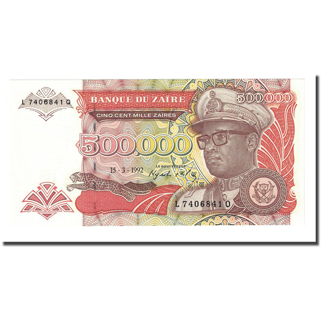 Banknote, Zaire, 500,000 Zaïres, 1992-03-15, KM:43a, UNC(65-70)