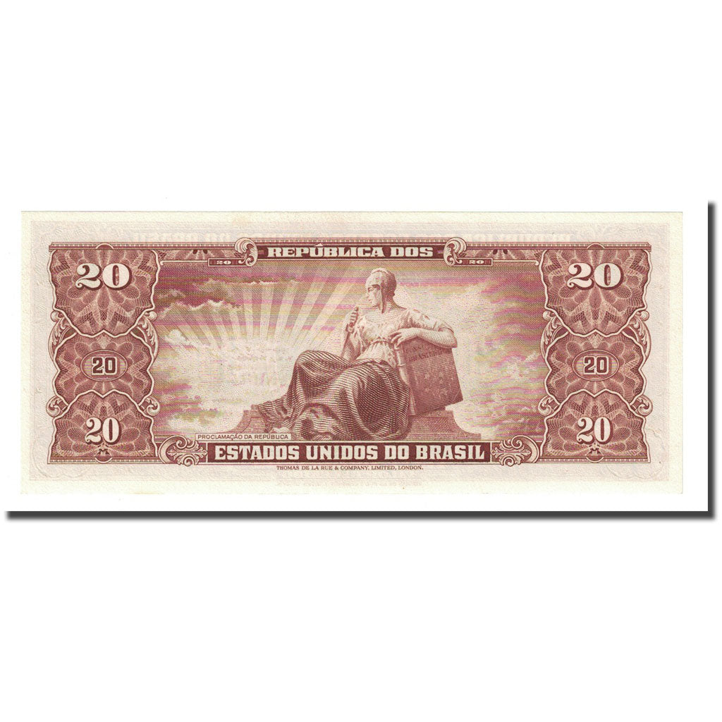 Banknote, Brazil, 20 Cruzeiros, Undated (1955-61), KM:160a, UNC(65-70)