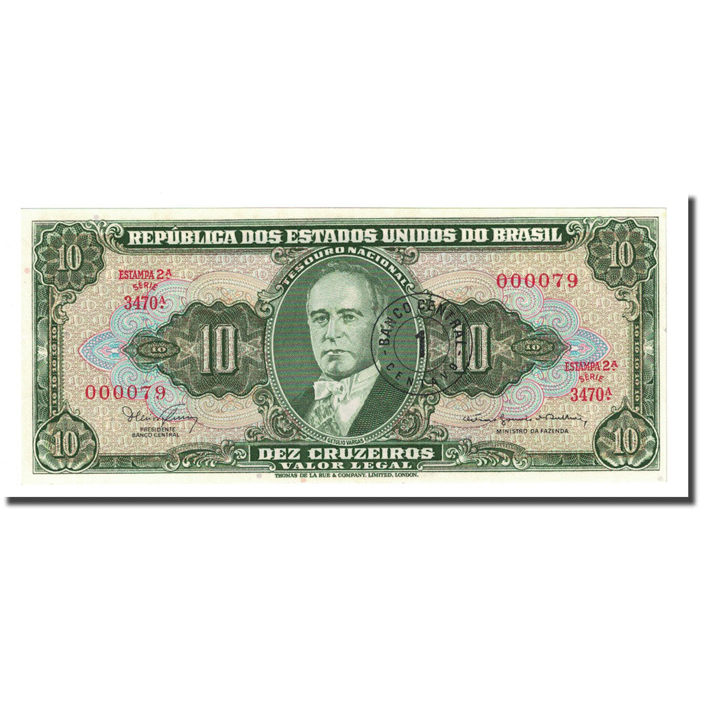 Billet, Brésil, 1 Centavo on 10 Cruzeiros, Undated (1967), KM:183b, NEUF