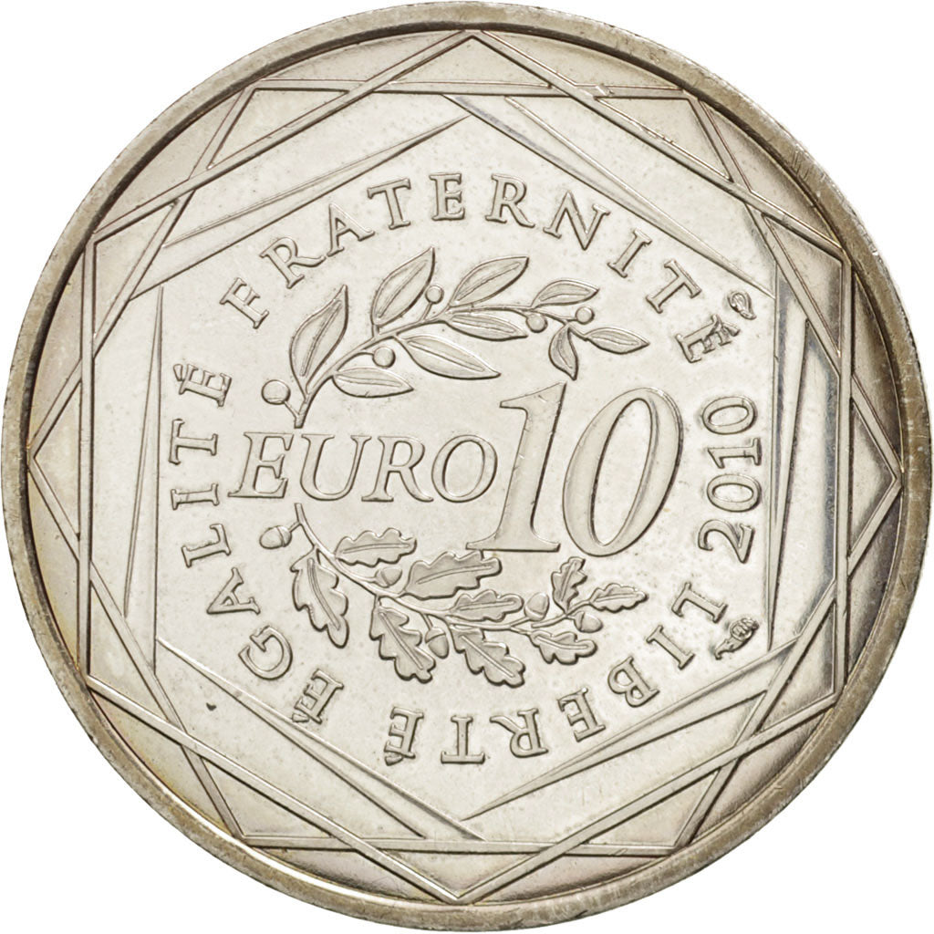 France, 10 Euro Picardie, 2010, MS(60-62), Silver, KM:1666