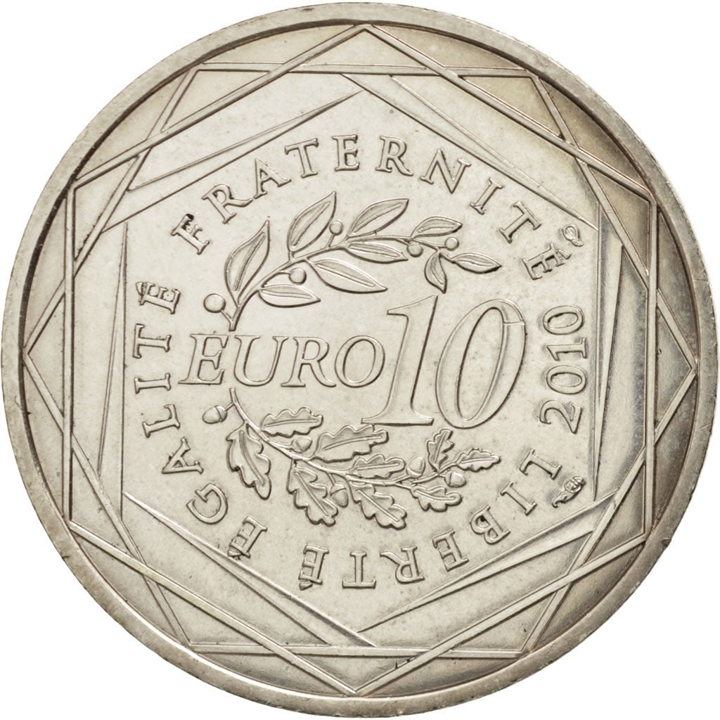 France, 10 Euro Martinique, 2010, MS(60-62), Silver, KM:1662
