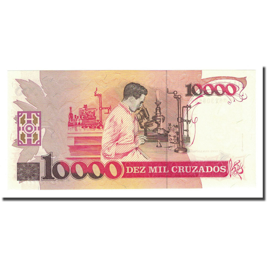 Banknote, Brazil, 10 Cruzados Novos on 10,000 Cruzados, Undated (1989), KM:218a