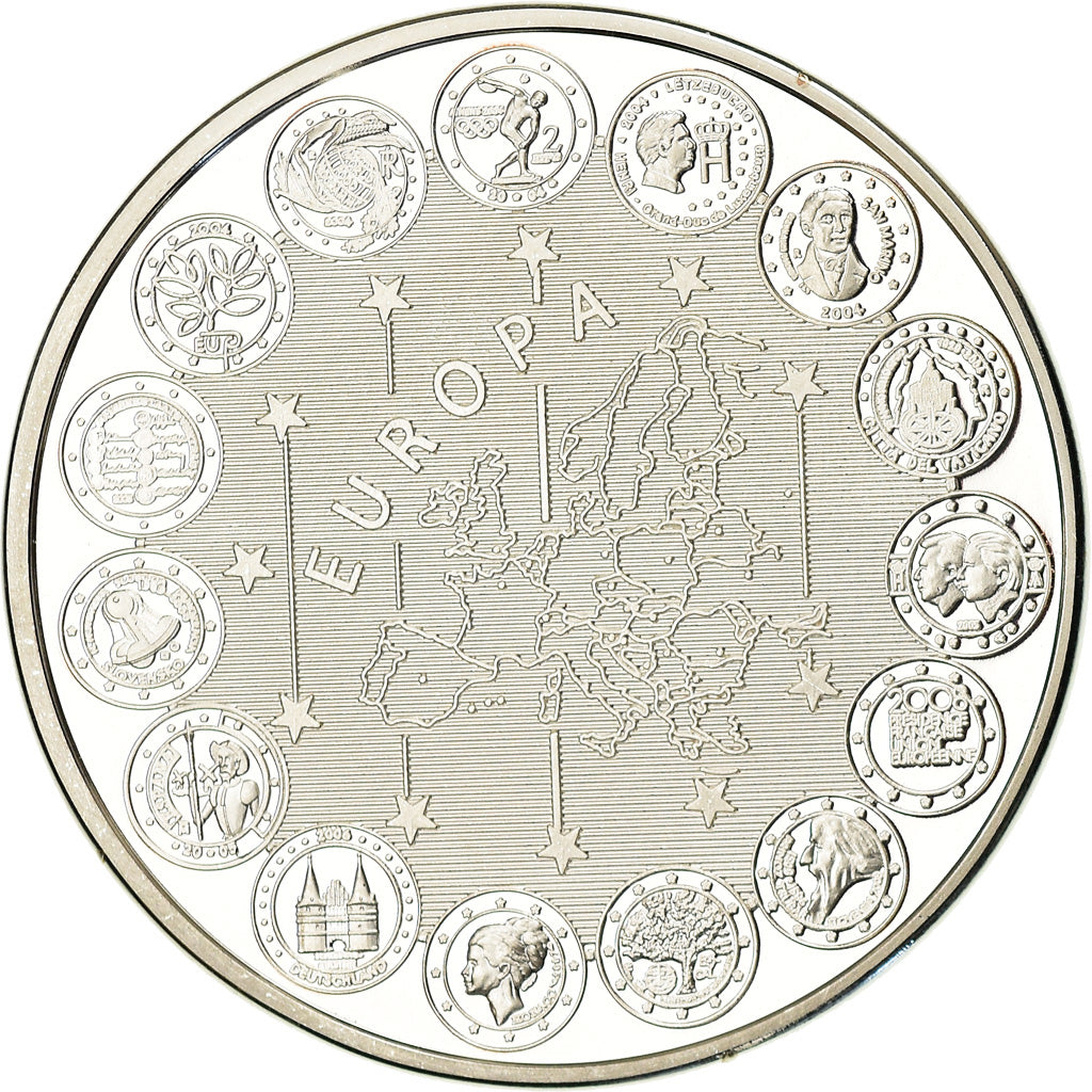 France, Medal, L'Europe, Monaco, 2007, MS(65-70), Copper Plated Silver