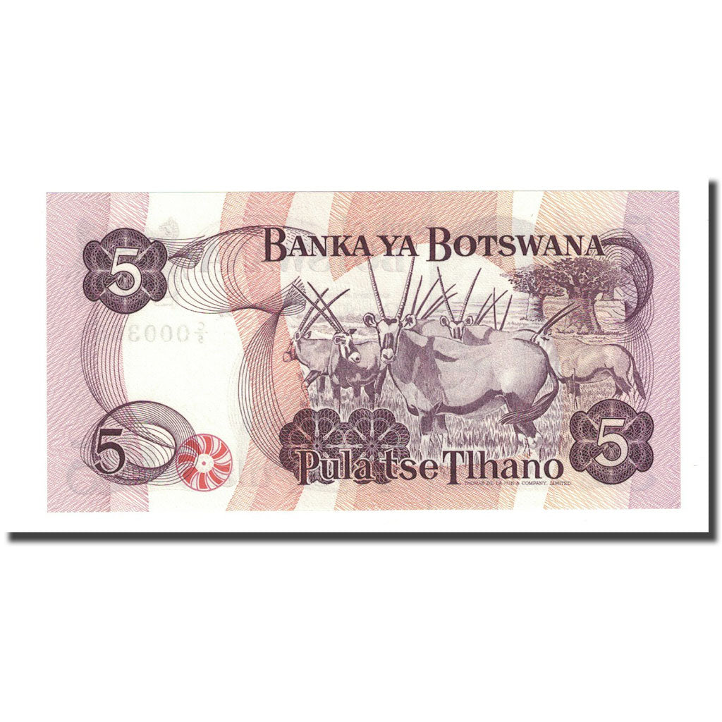 Billet, Botswana, 5 Pula, Undated (1982), KM:8a, NEUF