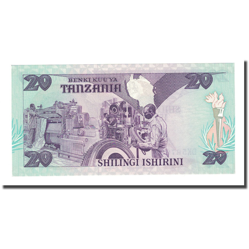 Banknote, Tanzania, 20 Shilingi, Undated (1987), KM:15, UNC(65-70)