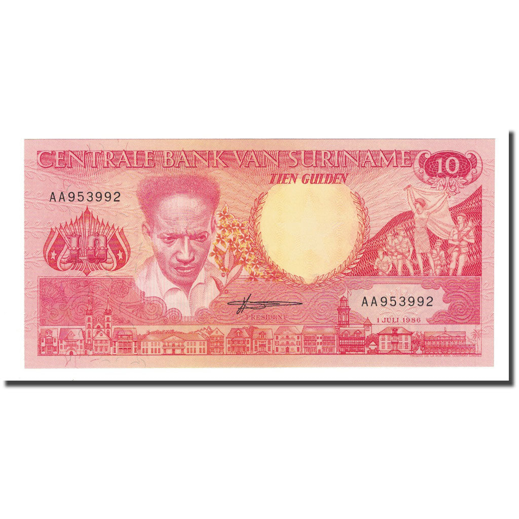 Banknote, Surinam, 10 Gulden, 1986-07-01, KM:131a, UNC(65-70)
