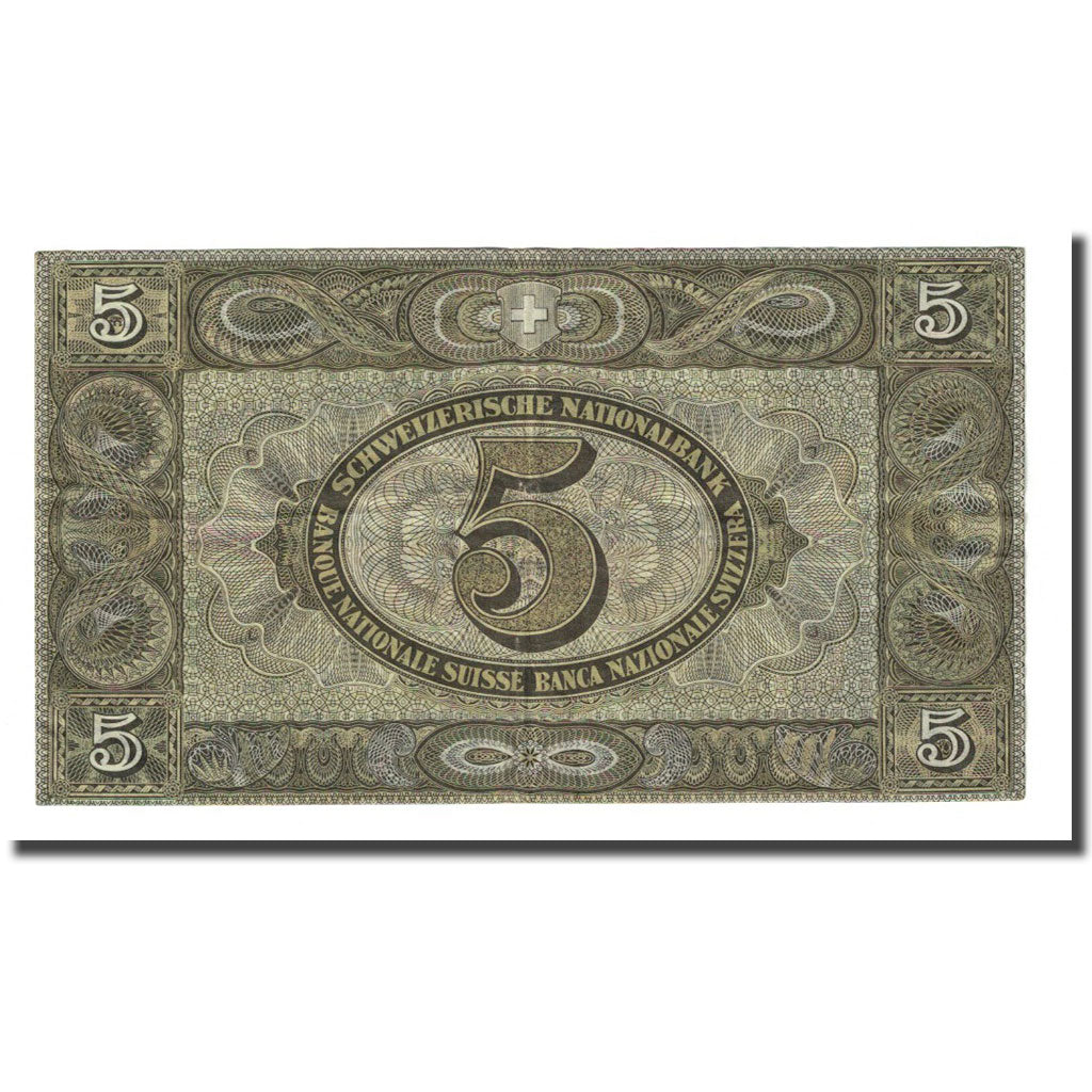Banknote, Switzerland, 5 Franken, 1947-10-16, KM:11m, AU(50-53)