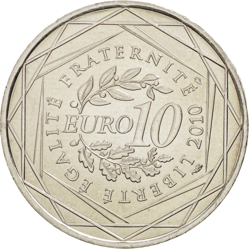 France, 10 Euro Lorraine, 2010, MS(60-62), Silver, KM:1661