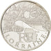 France, 10 Euro Lorraine, 2011, MS(60-62), Silver, KM:1743