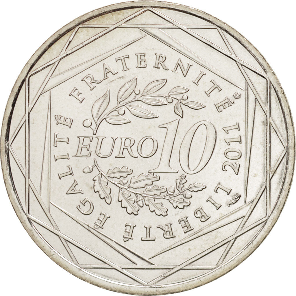 France, 10 Euro Lorraine, 2011, MS(60-62), Silver, KM:1743