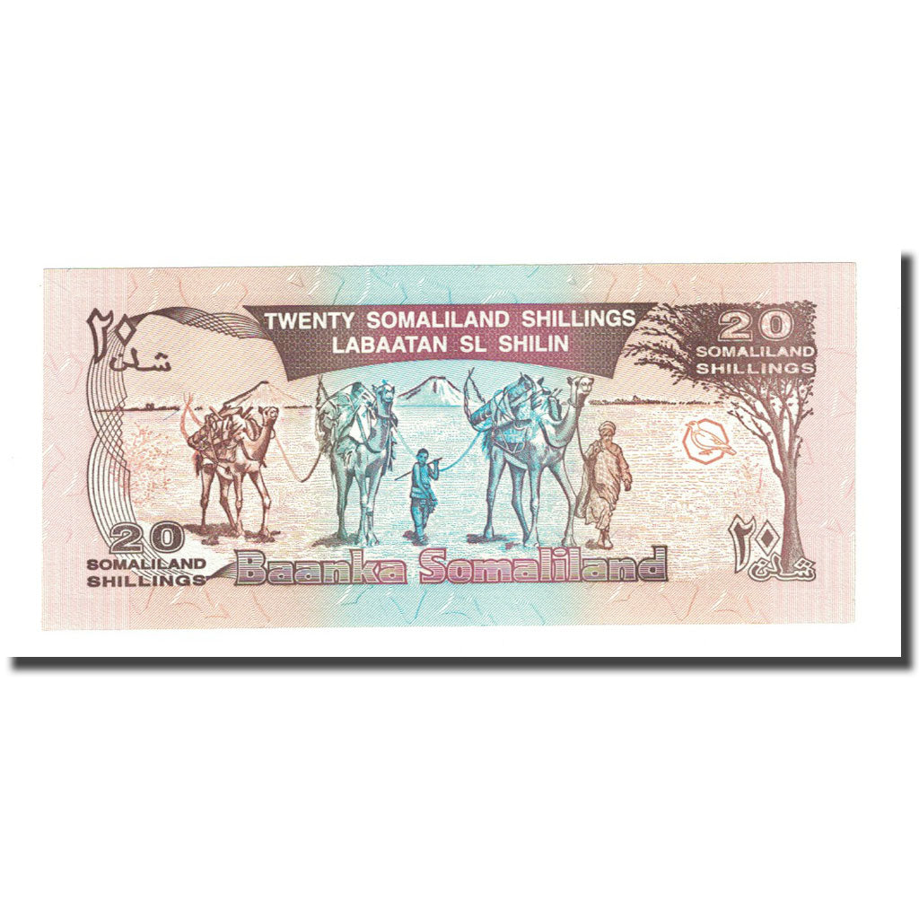 Banknote, Somaliland, 20 Shillings = 20 Shilin, 1996, KM:3b, UNC(65-70)